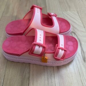 COACH Lainey flatform pink sandals size 8 womens